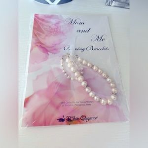 Brand New Mommy and Me blessing bracelet sterling silver freshwater pearls